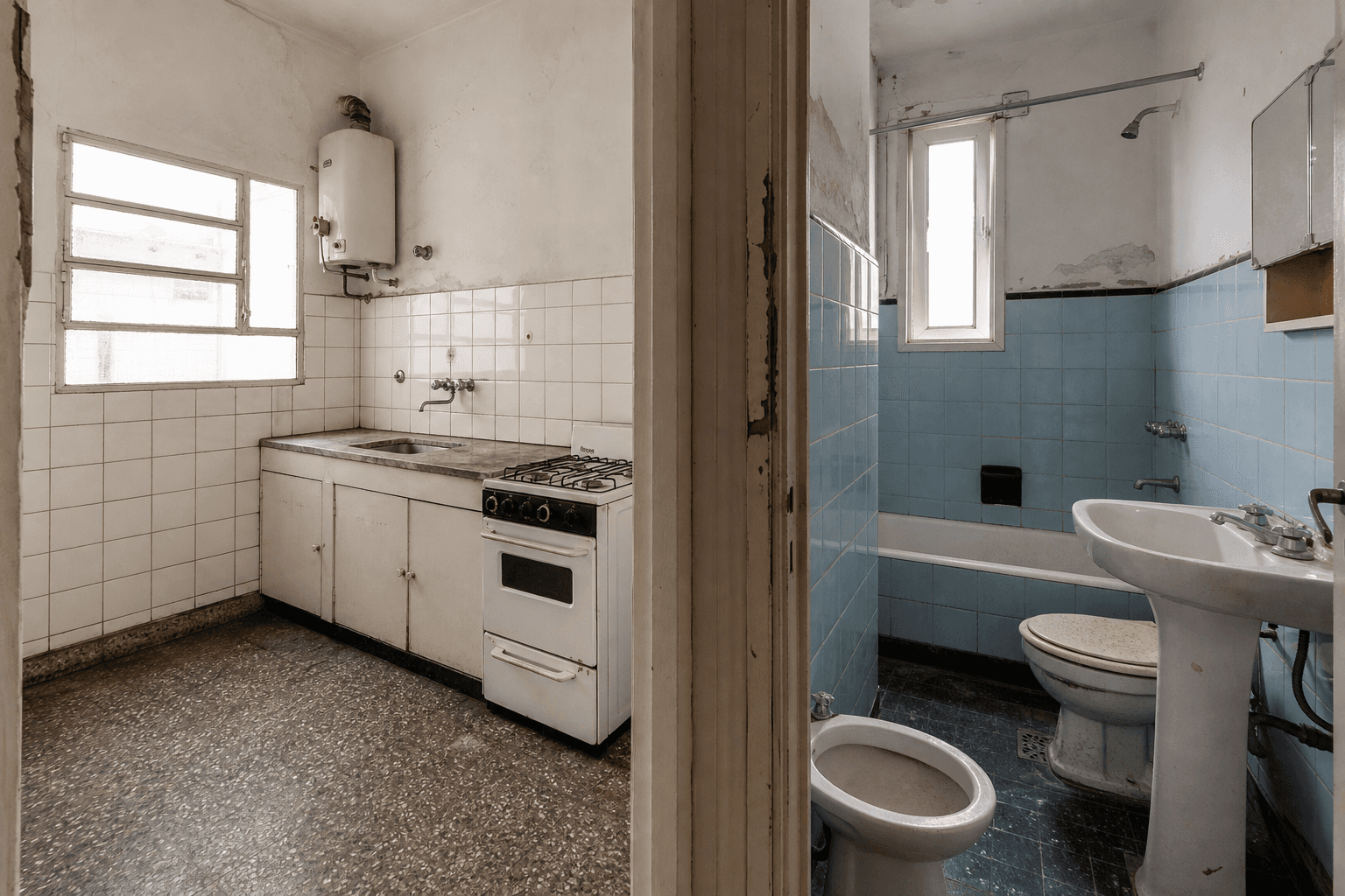 Departamento en Caballito con cocina y baño a reciclar